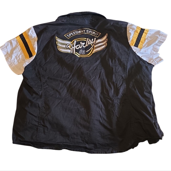 Harley-Davidson Black and White Jacket with Yellow Accents 2 Piece Set - Picture 5 of 7